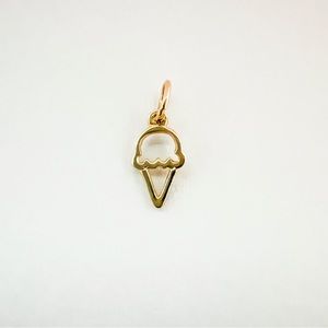 14K Yellow Gold Ice Cream Charm Pendant